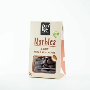 Marbles migdale acoperite cu ciocolata neagra, ecologice