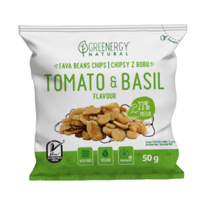 Chipsuri proteice din boabe fava – Aromă de roșii și busuioc
