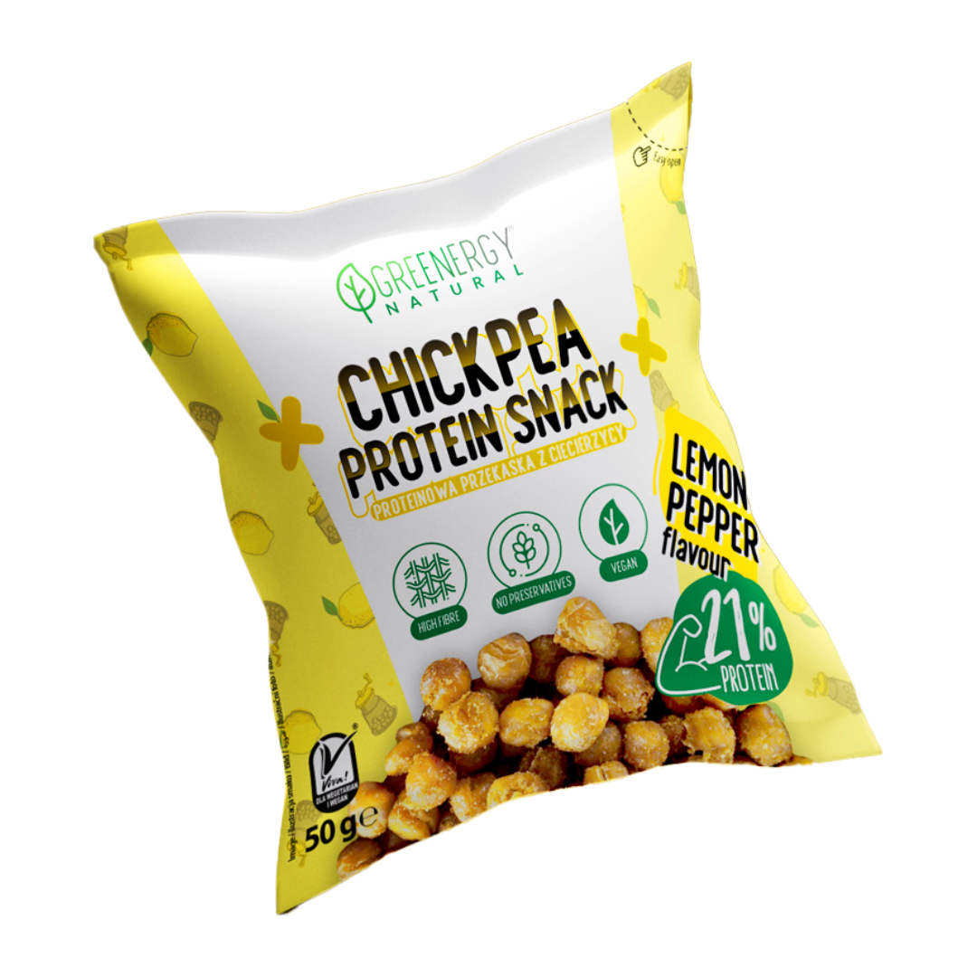 Gustare proteică din năut – Aromă de lămâie și piper