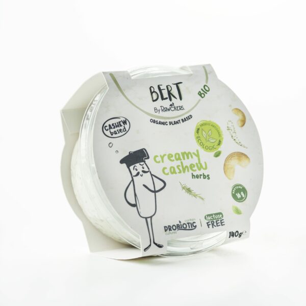 Creamy Cashew Herbs-  alternativă vegetală la cremă de brânză din nucicaju ECO, cu mix de verdețuri
