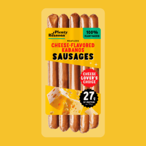 Alternativă vegetală la cârnați Kabanos, cu aromă de brânză gouda