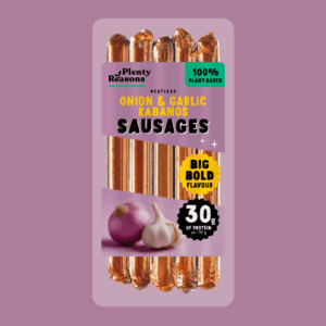 Alternativă vegetală la cârnați Kabanos, cu ceapă și usturoi