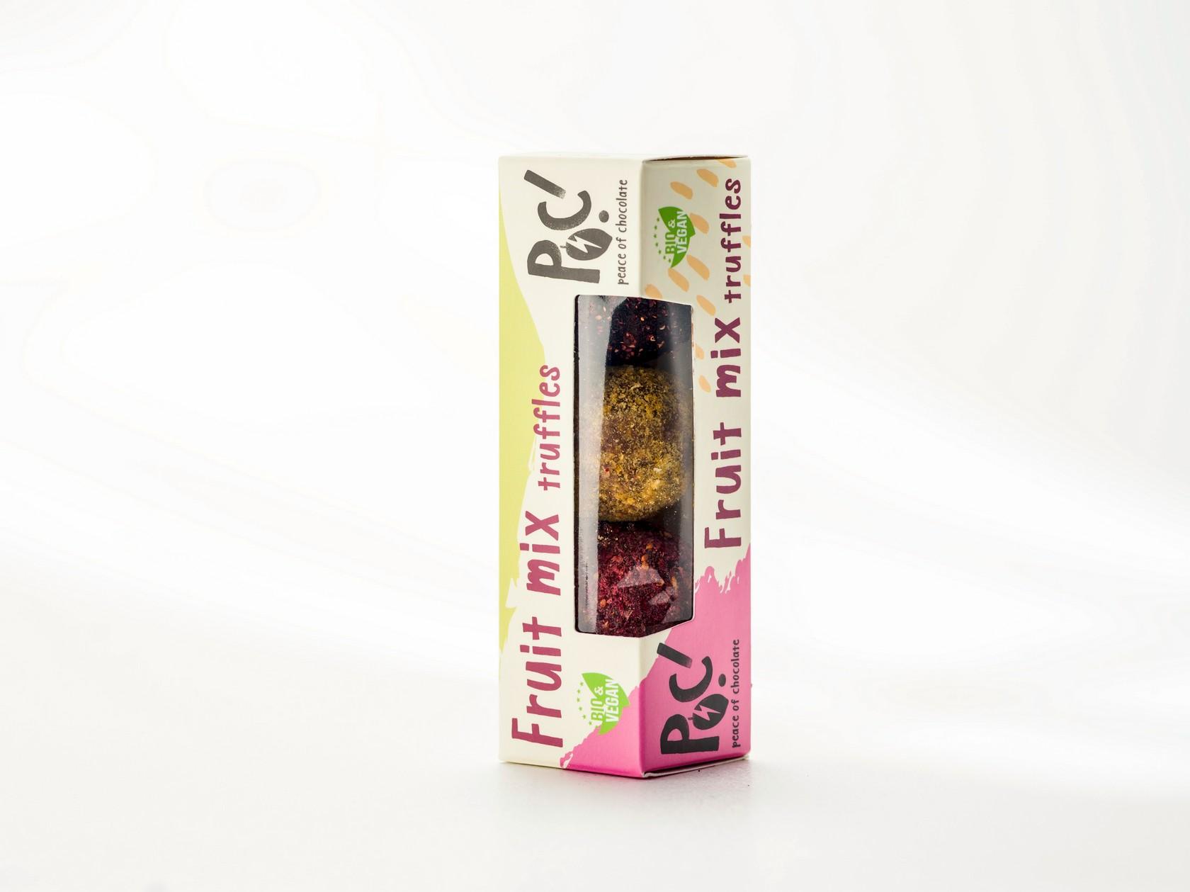 Trufe de ciocolată neagră cu mix de fructe, ecologice